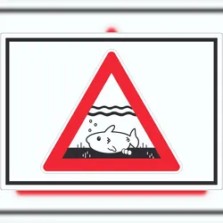 HB-Druck Achtung Laichzeit Laichschonbezirk Symbol Aufkleber A8 (52x74mm)