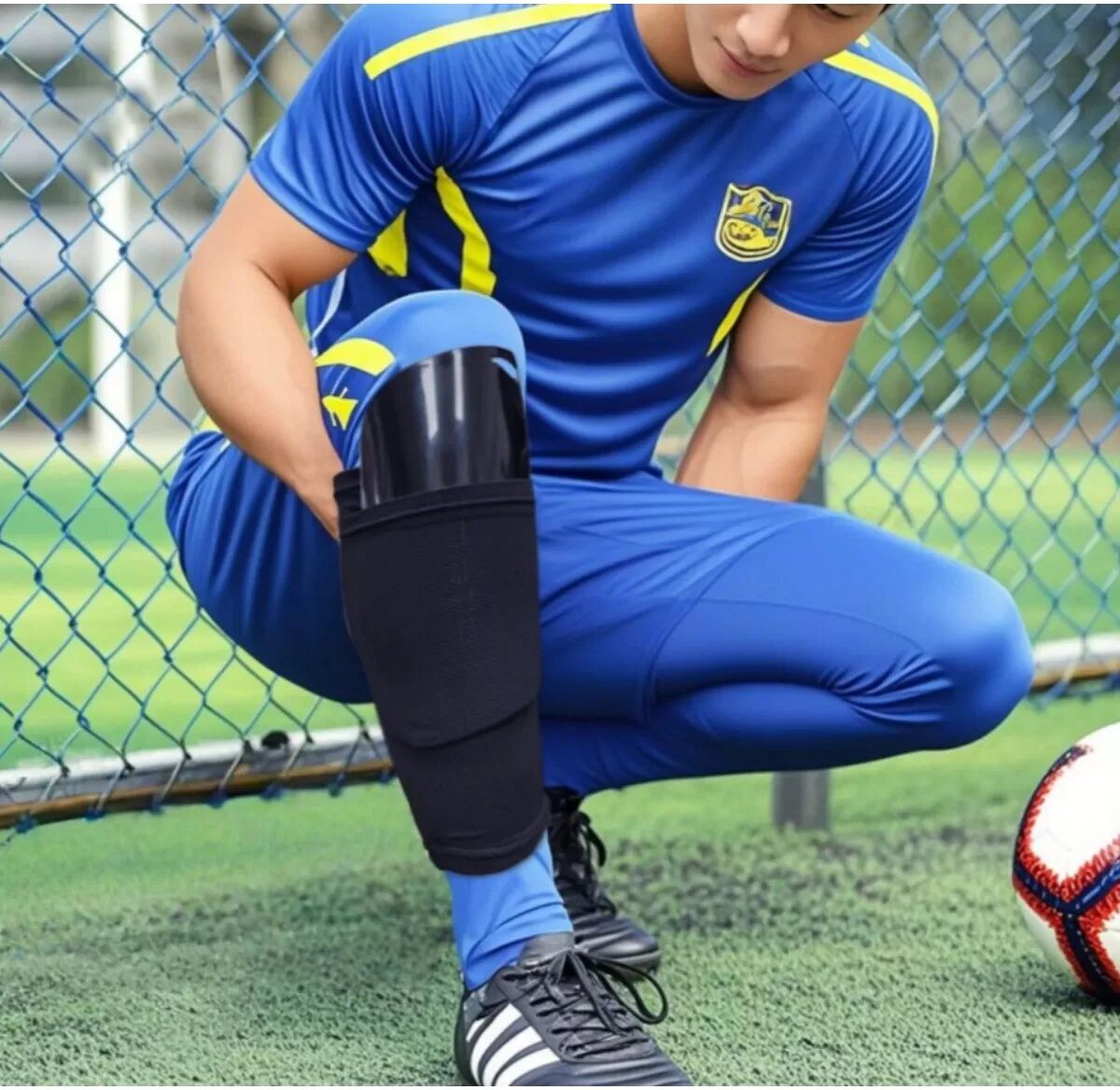 INF Manchons de Protection de Tibia de Football - Protection Améliorée des Jambes pour le Football M