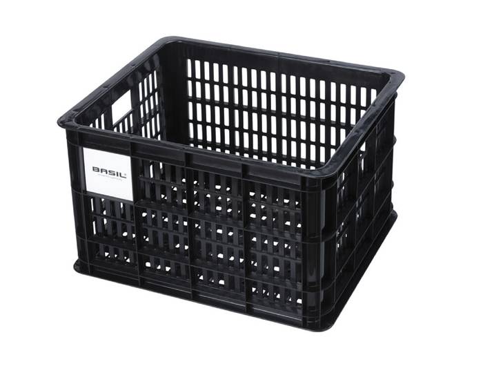 Basil Fahrradkiste M, 29.5 l, recycelter Kunststoff schwarz, inkl. MIK Adapterplatte