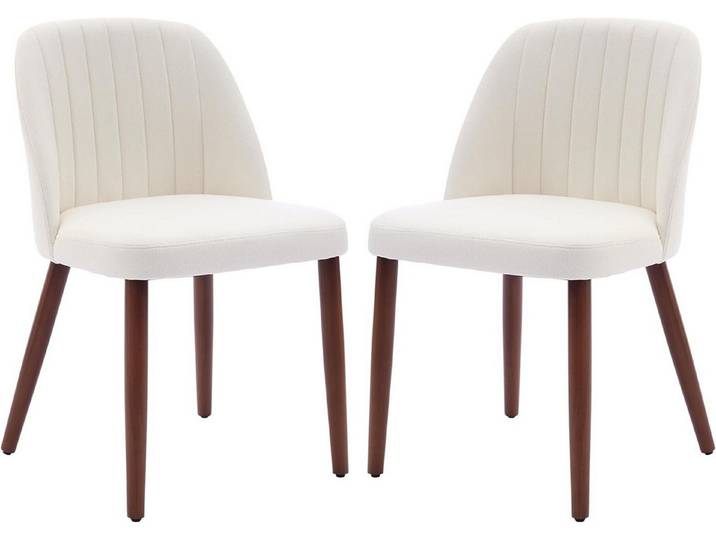 GarveeMore Esszimmerstuhl 2er-Set mit gepolsterter Sitzfläche und Holzbeinen,moderner Stoff, Esszimmerstuhl für Küche, Esszimmer, Restaurant