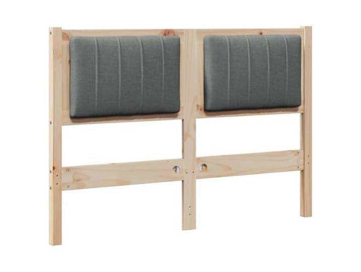 Makastle Gepolstertes Kopfteil Kiefernholz 125,5x85,5 cm Braun 100% Polyesterstoff