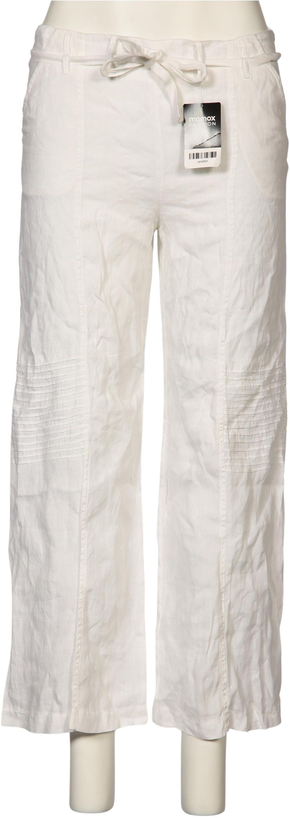 MAX&Co. Damen Stoffhose, Cremeweiß, Gr. W35, Leinen - Second Hand