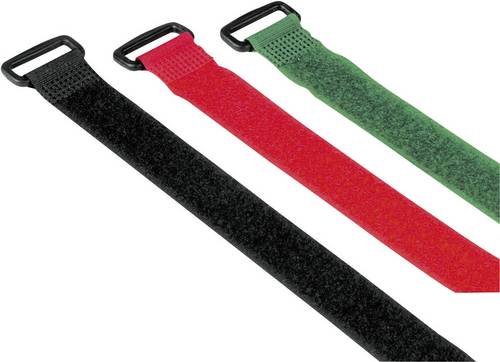 Hama Klett-Kabelbinder mit Öse, wiederverwendbar, 20 x 250 mm, farbig, 9 Stück Klettkabelbinder Schwarz, Grün, Rot 9St.