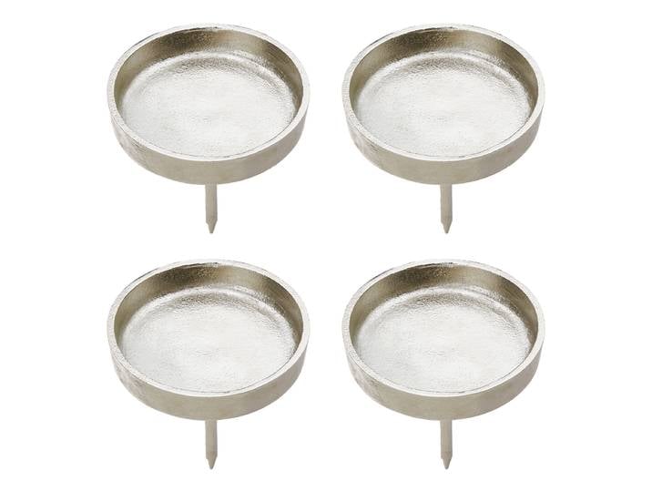 Bougies ADVENT 4 pièces Ø 8cm Argenté/Argenté