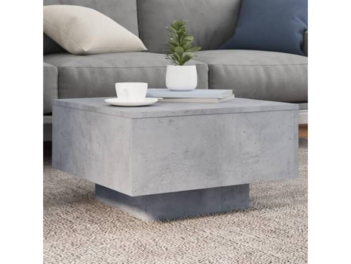 HEFZGDB Moderner Couchtisch Betongrau 55x55x31 cm aus Holzwerkstoff mit Stabiler Tischplatte für Wohnzimmer, vielseitig als Beistelltisch nutzbar, langlebiges Material