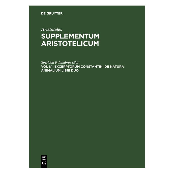 De Gruyter Excerptorum Constantini de natura anima (Latein, Hardcover, Spyridon P. Lambros) (67779752)