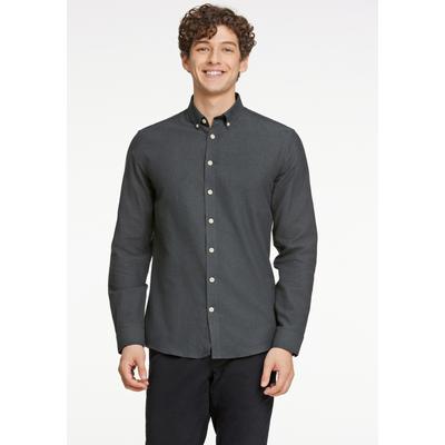 Flanellhemd LINDBERGH "Flanellhemd (Langarm) Relaxed Fit", Herren, Gr. XXL, Normalgrößen, grün (dk army), Obermaterial: 100% Baumwolle, Hemden