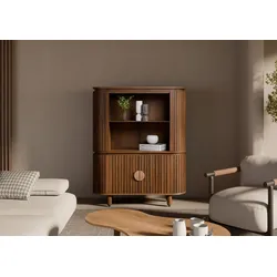 Highboard Mango 120x40x150 braun geölt KYOTO #115