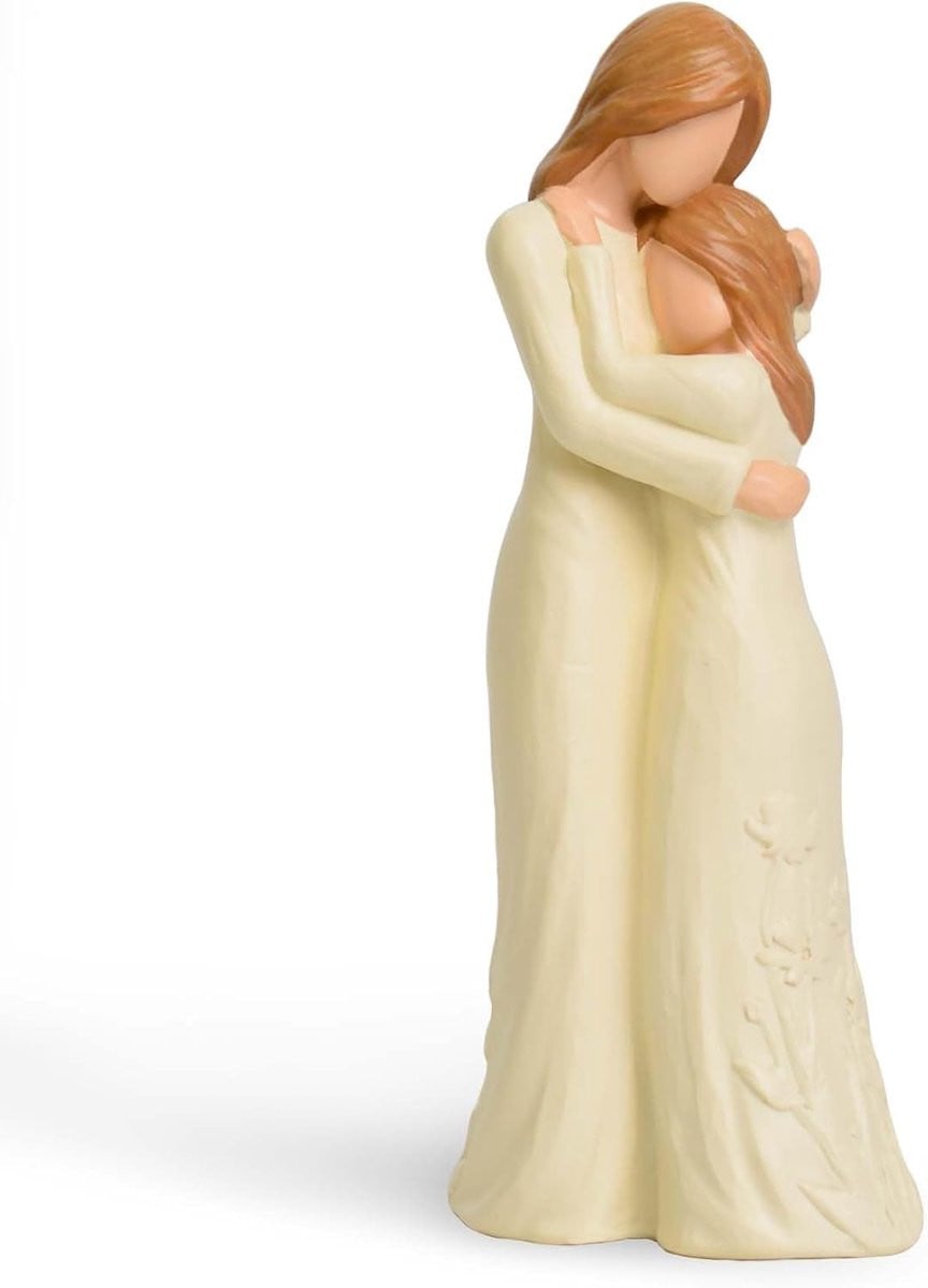 Moeder Dochter Beeldjes - Symbolische Familie Sculptuur - 15 cm