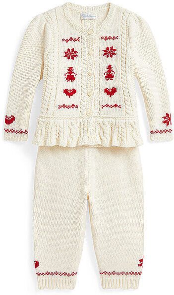 POLO RALPH LAUREN Baby Set 2-teilig Pullover und Hose creme   80 80