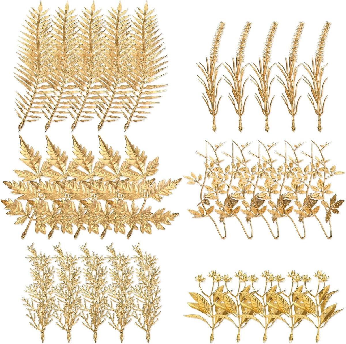 30 Stuks Mini Gouden Bladeren voor Decoratie van Eucalyptus, Bruiloften en Feestjes