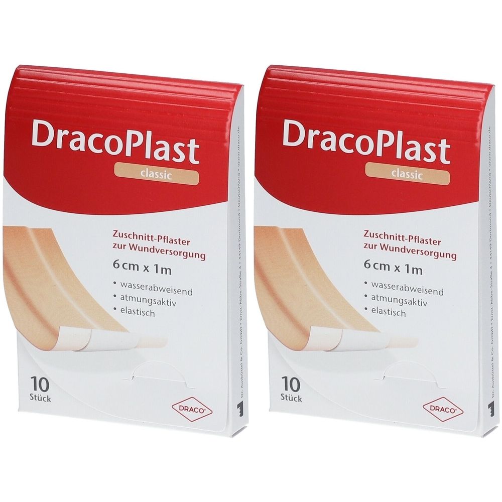 Dracoplast Classic Pflaster 6 cmx1 m 2x 2x10 St