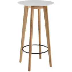 FineBuy Stehtisch 60x110x60cm Weiß Bartisch Skandinavisch Eiche Tisch Partytisch