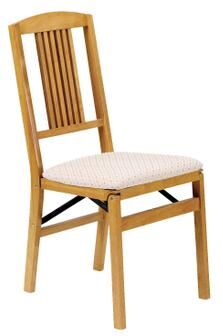 Simple Mission Wood Folding Chairs, Set Of 2 by Stakmore in Oak
