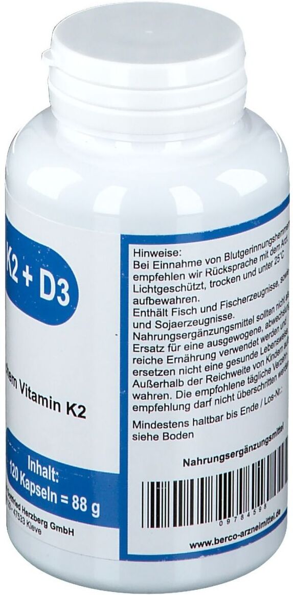 Vitamin K2+D3 Berco Kapseln 120 St