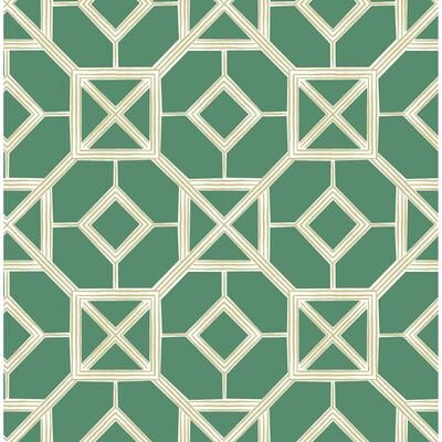 A-Street Prints Livia Green Trellis Wallpaper