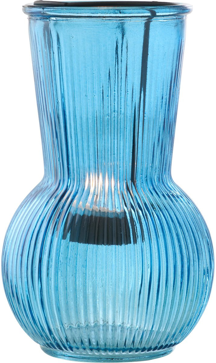 J-Line theelichthouder glas blauw/zwart large