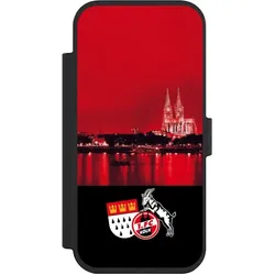 Nivocase Klapphülle für Apple iPhone Air Handyhülle aus Kunst Leder NIVOflip schwarz 1. FC Köln Offizielles (Apple iPhone Air), Smartphone Hülle, Schwarz