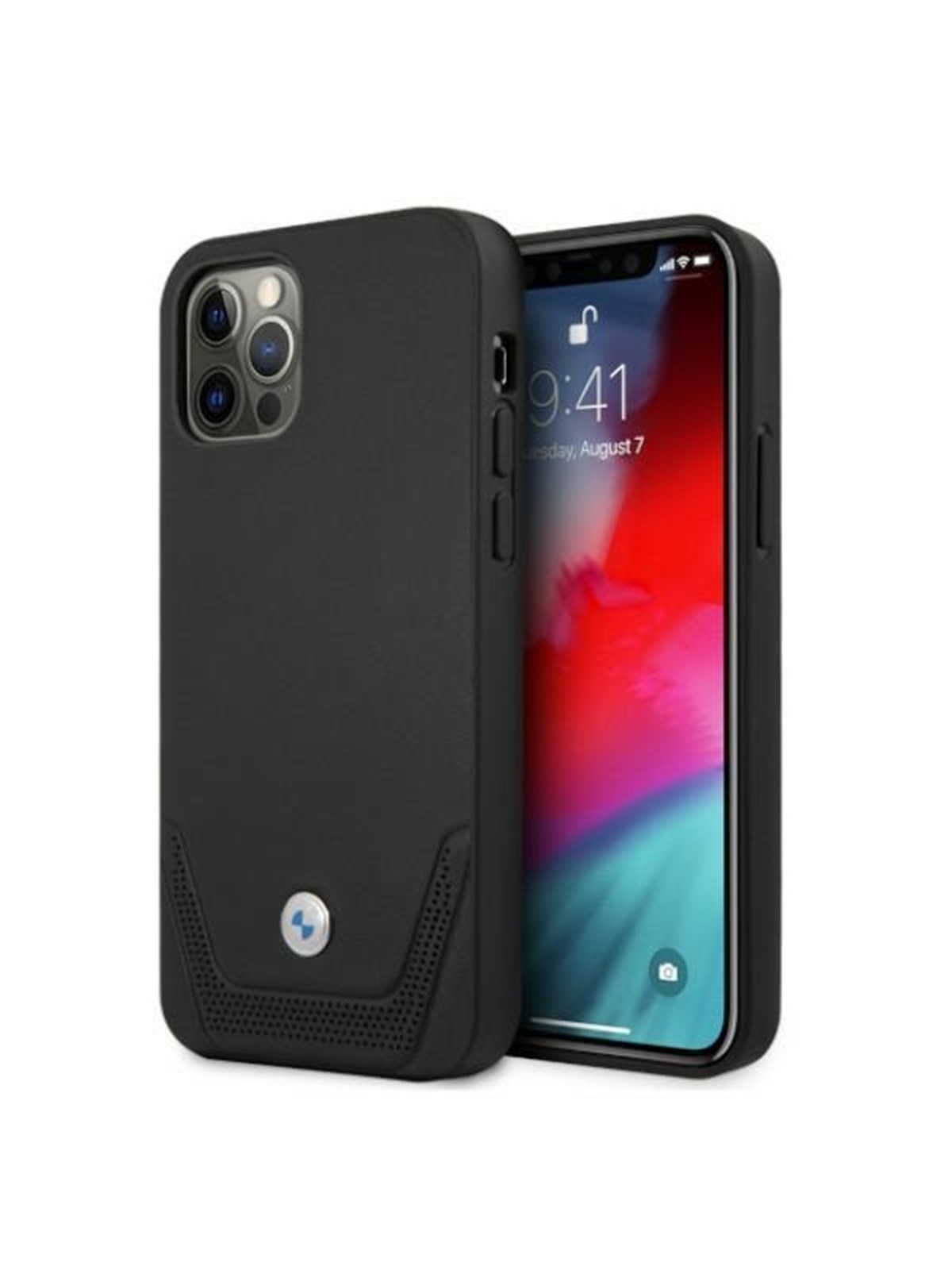BMW Leather Perforate Case for iPhone 12 / iPhone 12 Pro - Black