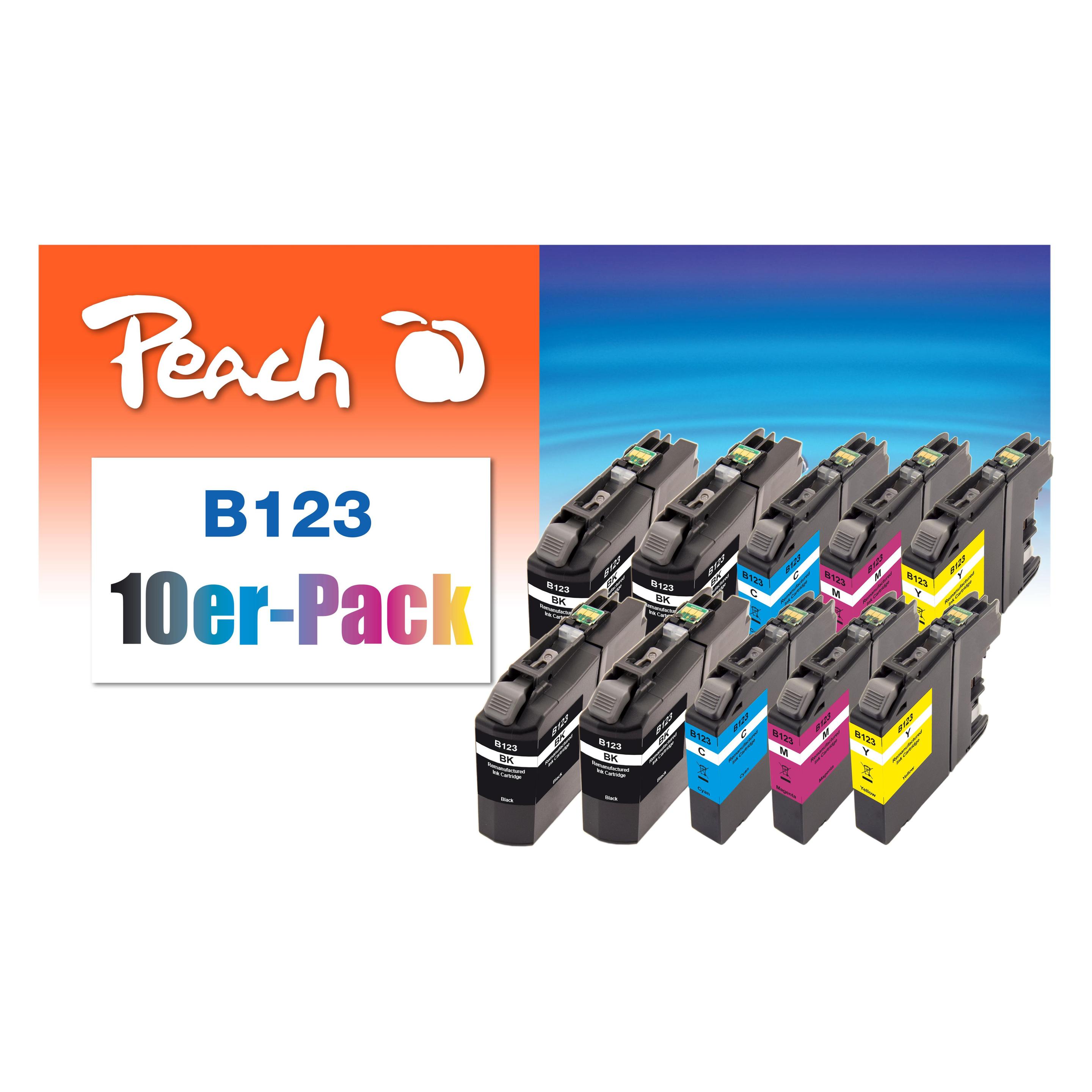 Peach LC-123 Combi Pack 10 (BK, C, M, Y) (319982)