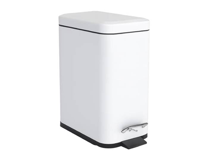 Relaxdays Poubelle de salle de bain\, 5 litres\, poubelle cosmétique avec Soft-Close\, design mat\, seau amovible\, blanche