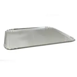 CROKUS Einweg-Servierplatten, einseitig silberfarben 32 x 42 cm (60 Stück)