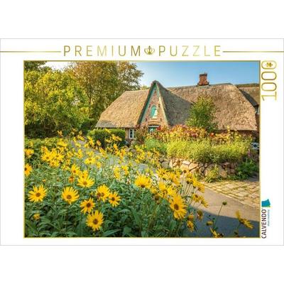 CALVENDO Puzzle Historischer Hof mit Bauerngarten in Keitum auf Sylt | 1000 Teile Lege-Größe 64 × 48 cm Foto-Puzzle für glückliche Stunden