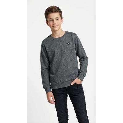 Sweatshirt NAME IT "NKMVIMO für Jungen mit Bündchen und klassischer Form", Jungen, Gr. 116, grau (dunkelgrau melange), angeraute Sweatware, Obermaterial: 60% Baumwolle, 40% Polyester, meliert, unifarben, lässig geschnitten hüftlang, Rundhals,...