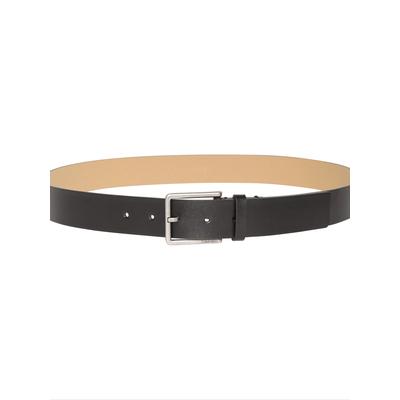Ledergürtel CALVIN KLEIN JEANS "WARMTH BUCKLE", Herren, Gr. 115, silber (schwarz, antique silber), Rindsleder, unifarben, Gürtel Ledergürtel, Größenverstellbar