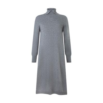 Jerseykleid MAERZ MUENCHEN "Maerz Muenchen 398800 Langarmkleid Damen Bekleidung", Damen, Gr. 36, EURO-Größen, grau, 100% Wolle, Kleider Jerseykleid