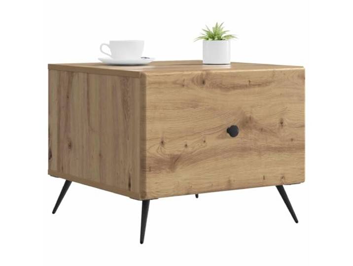 KTHLBRH Couchtisch Eiche Handwerk 49 x 50 x 40 cm Holztechnik, 1 Schublade, 43,5 x 40 x 9 cm, konische Beine, max. Belastung 60 kg