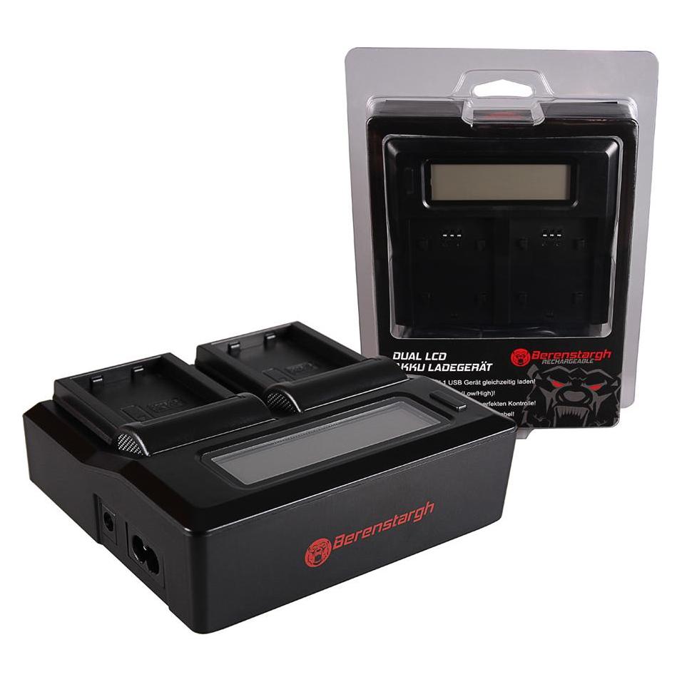 Berenstargh Dual LCD USB Ladegerät f. Nikon EN-EL23 Coolpix p600 (Kamera Akku Ladegerät) (61064516)
