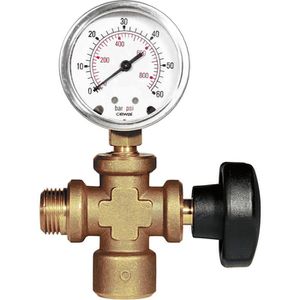 Rems Manometer 115110 R, mit Anschlussstück und Absperrventil, bis 60 bar