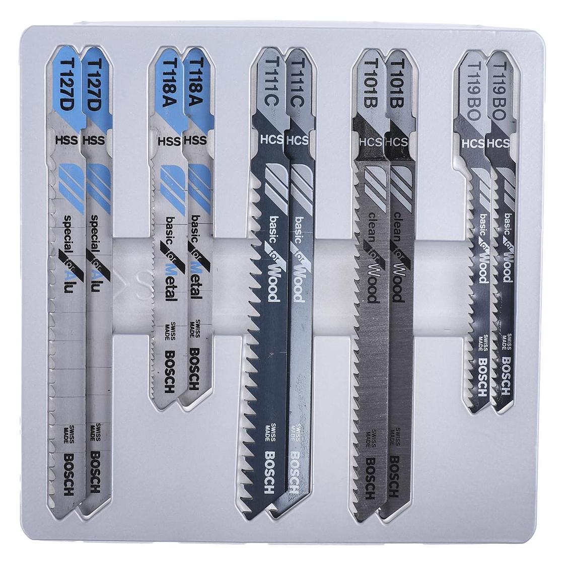 Bosch Professional Zubehör 10tlg. Stichsägeblatt-Set Holz (2607010148)