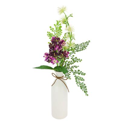 Kunstblume I.GE.A. "Arrangement Hortensie in Vase", rot (burgund), B:20cm H:50cm L:15cm, Kunststoff, Kunstpflanzen, Zaubernuss Farn Hochzeitsdeko Dekoblumen Hochzeit Bouquet Blumenstrauß