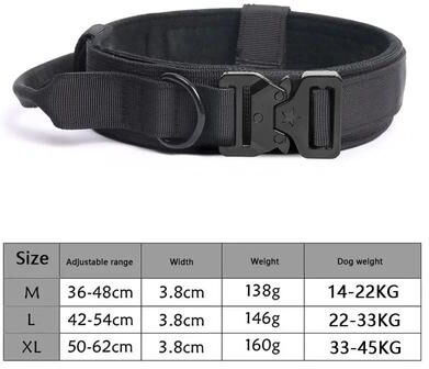 Uplift Essentials Tactical Dog Collar & Bungee Leash Set Military Grade Training Gear For Medium & Large Breeds black xl