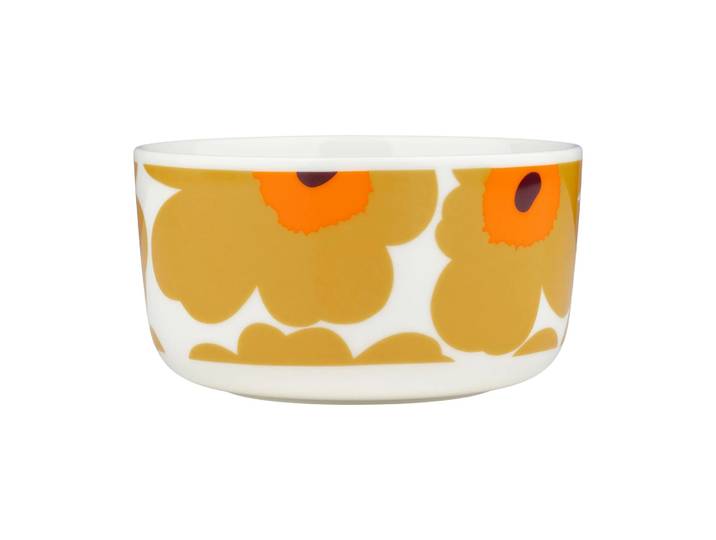 Marimekko Bol Unikko 5 dl White-caramel-warm orange