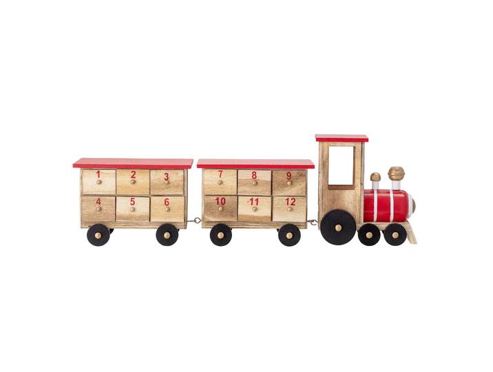 Bloomingville Paulownia kerstkalender trein Multi