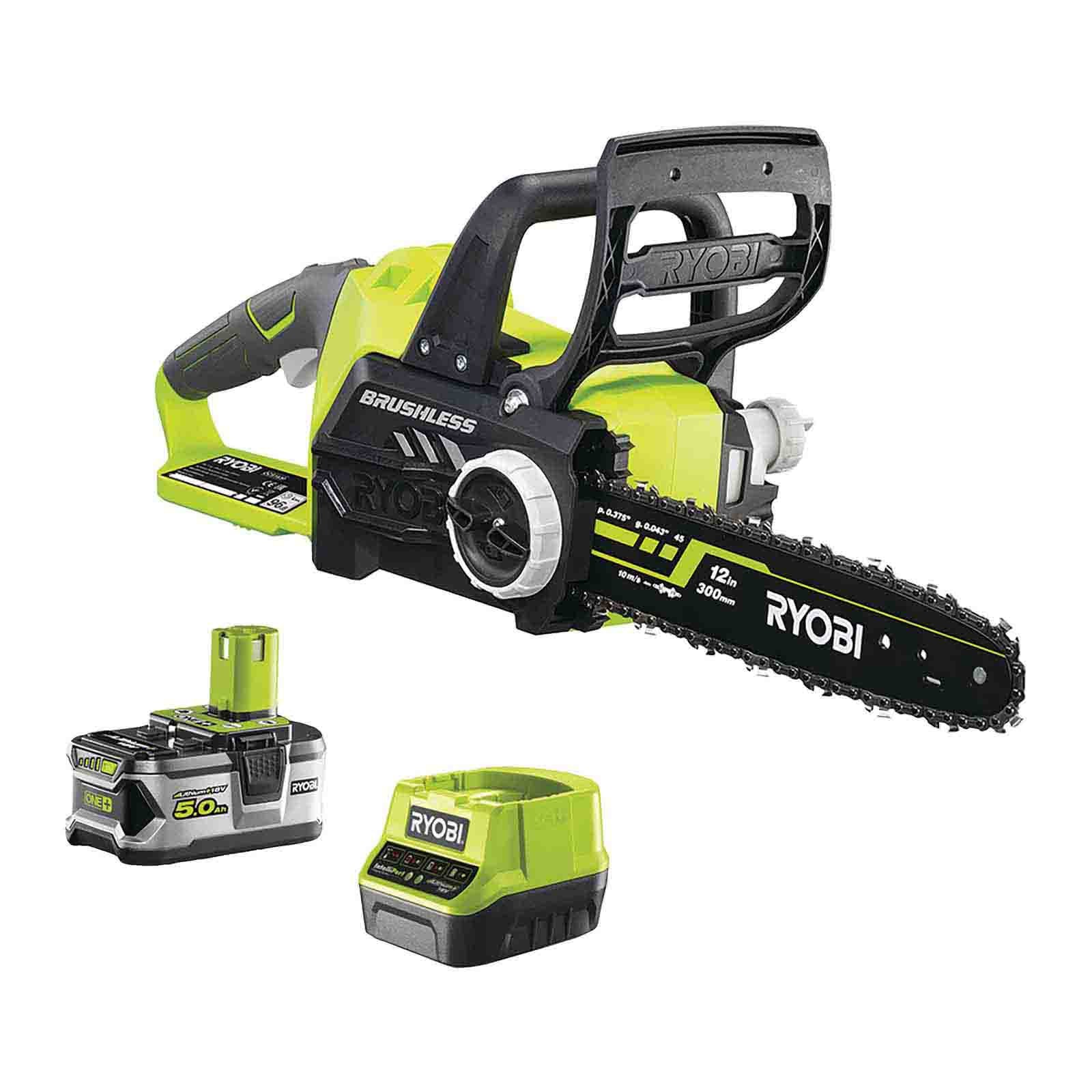 Ryobi ONE+ Accu-kettingzaag RCS18X3050F, 18V, Groen/Zwart, 5,0Ah Lithium-ion accu