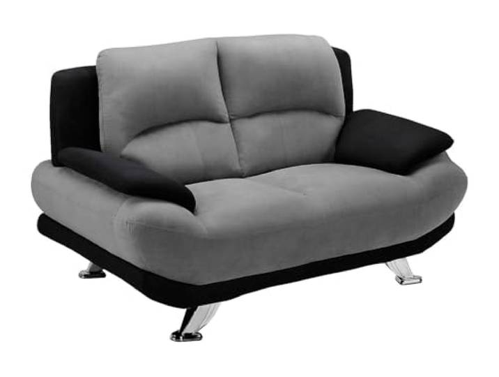 Vente-unique - Sofa ohne Schlafmöglichkeit 2 Musko - Microfaser - schwarz, grau