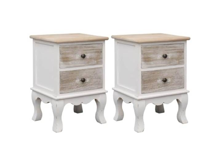 Tmriohed Nachttisch 2er Set 35x30x50 cm Paulownia Holz Beistelltisch Kompakter Telefontisch für Schlafzimmer und Wohnzimmer mit 2 Schubladen aus Paulownia Holz für mehr Ordnung im Haushalt.