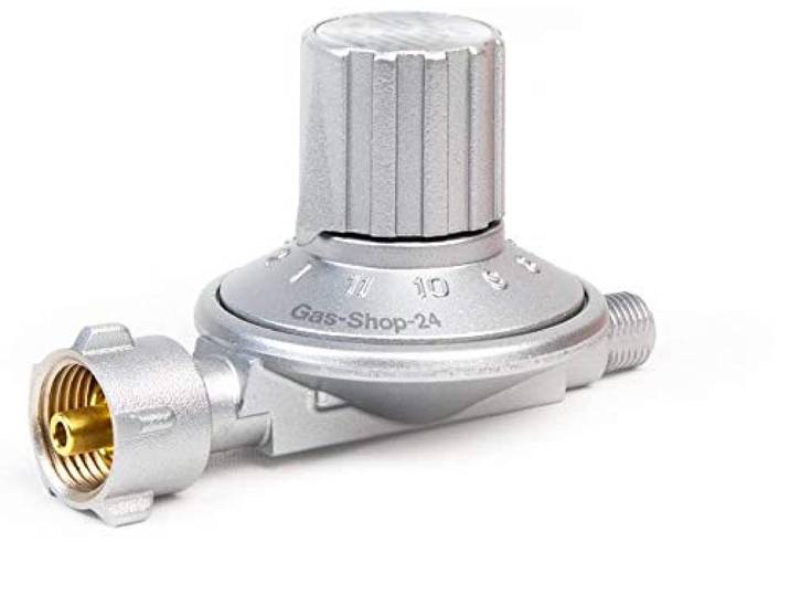 2 STÜCK Gas-Regler/Druckminderer 50-200 mbar (stufenlos regelbar) - (für geeignete Gasgeräte/Gaskocher, Gasherd, Hockerkocher, Campingkocher, Heizung, Heizofen, Kocher, Outdoorkocher)