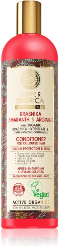 Natura Siberica Krasnika, Amaranth & Arginine baume nourrissant pour cheveux colorés 400 ml