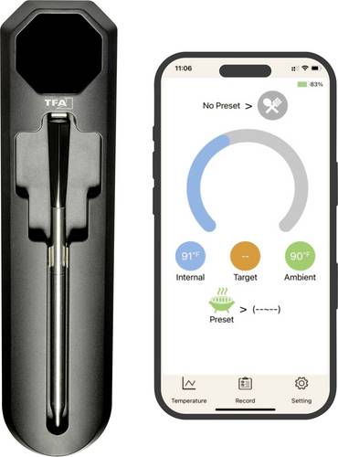 TFA Dostmann SMART BBQ KÜCHEN-CHEF 2 Gas, Grillwagen, Kugel, Kombi, Mobiler Gas-Grill, Smoker, Schwenk Grillthermometer Schwarz