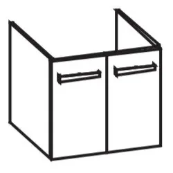 Artiqua 411 Waschtischunterschrank für Vero 045460 Graphit Struktur quer, 411-WU2T-D18-7098-401 411-WU2T-D18-7098-401