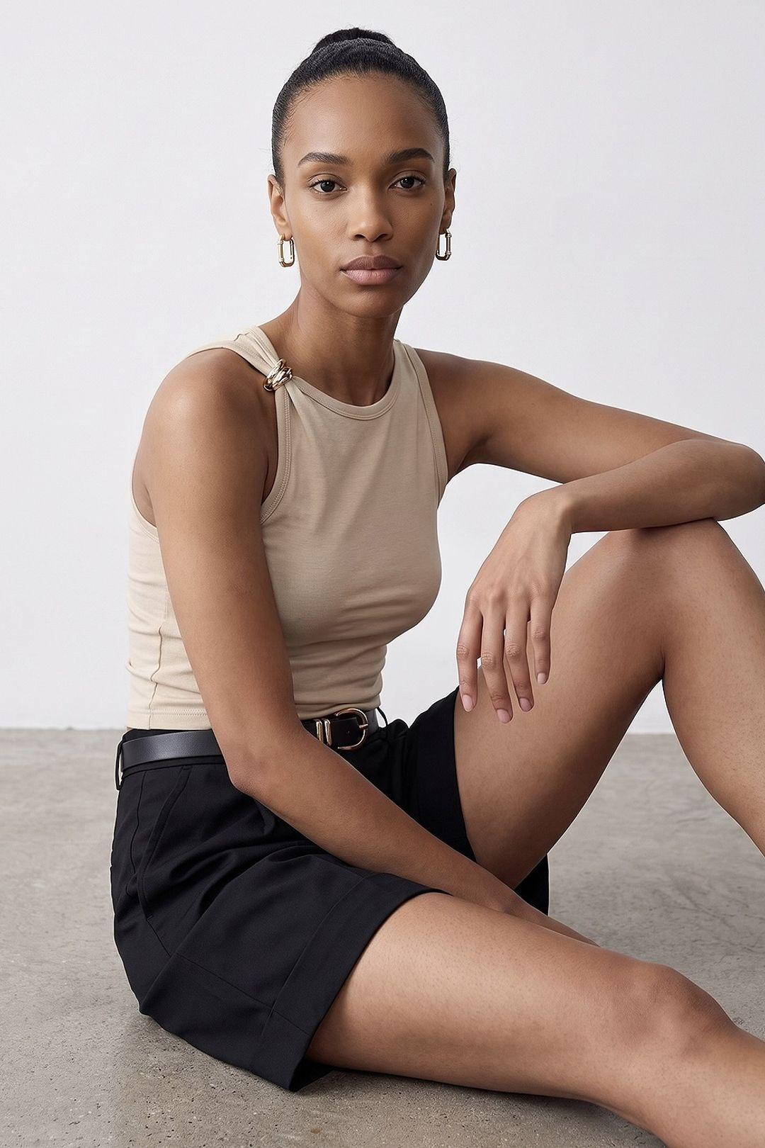 Ärmellose Slim-Fit Cami Bluse