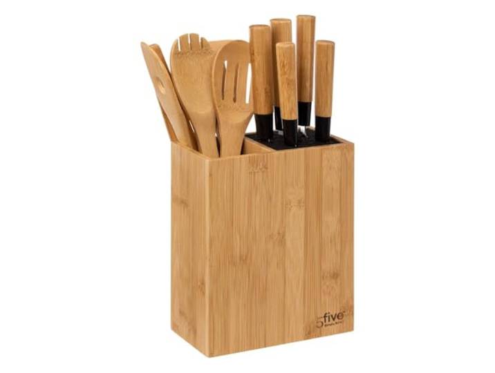 5 five simply smart 5five - block 5 messer & 5 utensilien mit bambusgriff