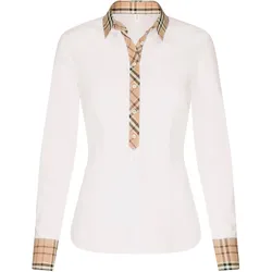 Seidensticker Popeline-Bluse mit Karodetail - Damen - Gr. 52 - weiß