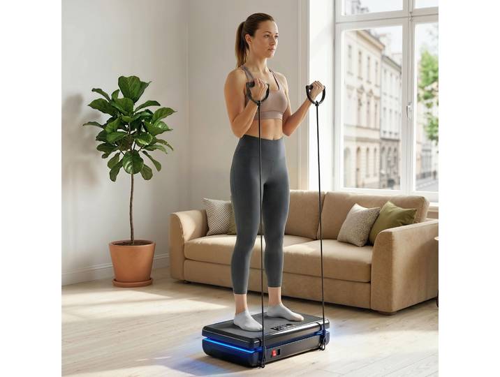 SPORTNOW Plateforme Vibrante 120 Niveaux LED Résistance Antidérapante