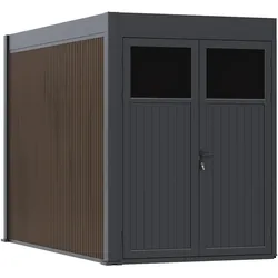 Weide Weide Aluminium & Wpc Anbau-Gartenhaus 3,6X2 M Anthrazit & Teak3.6 X 2.0 Meter